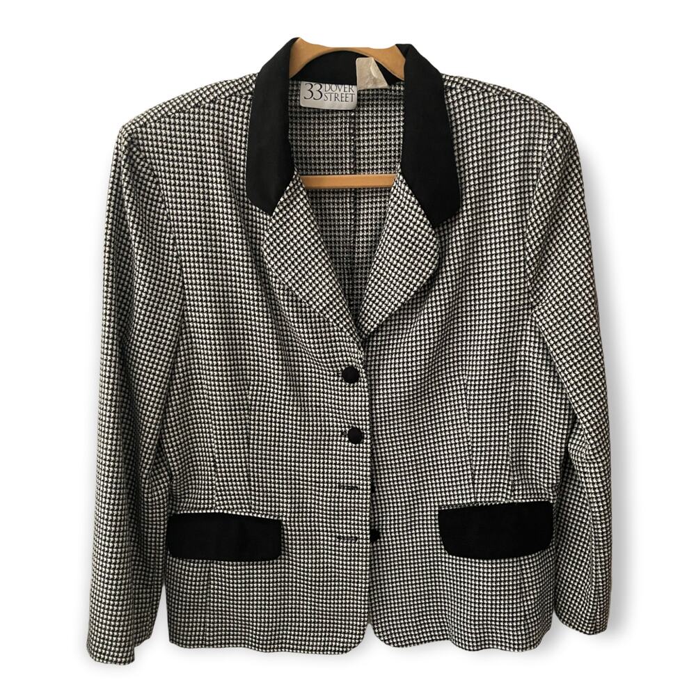 Vintage 33 Dover Street Houndstooth Women's blazer Sz 16 EUC